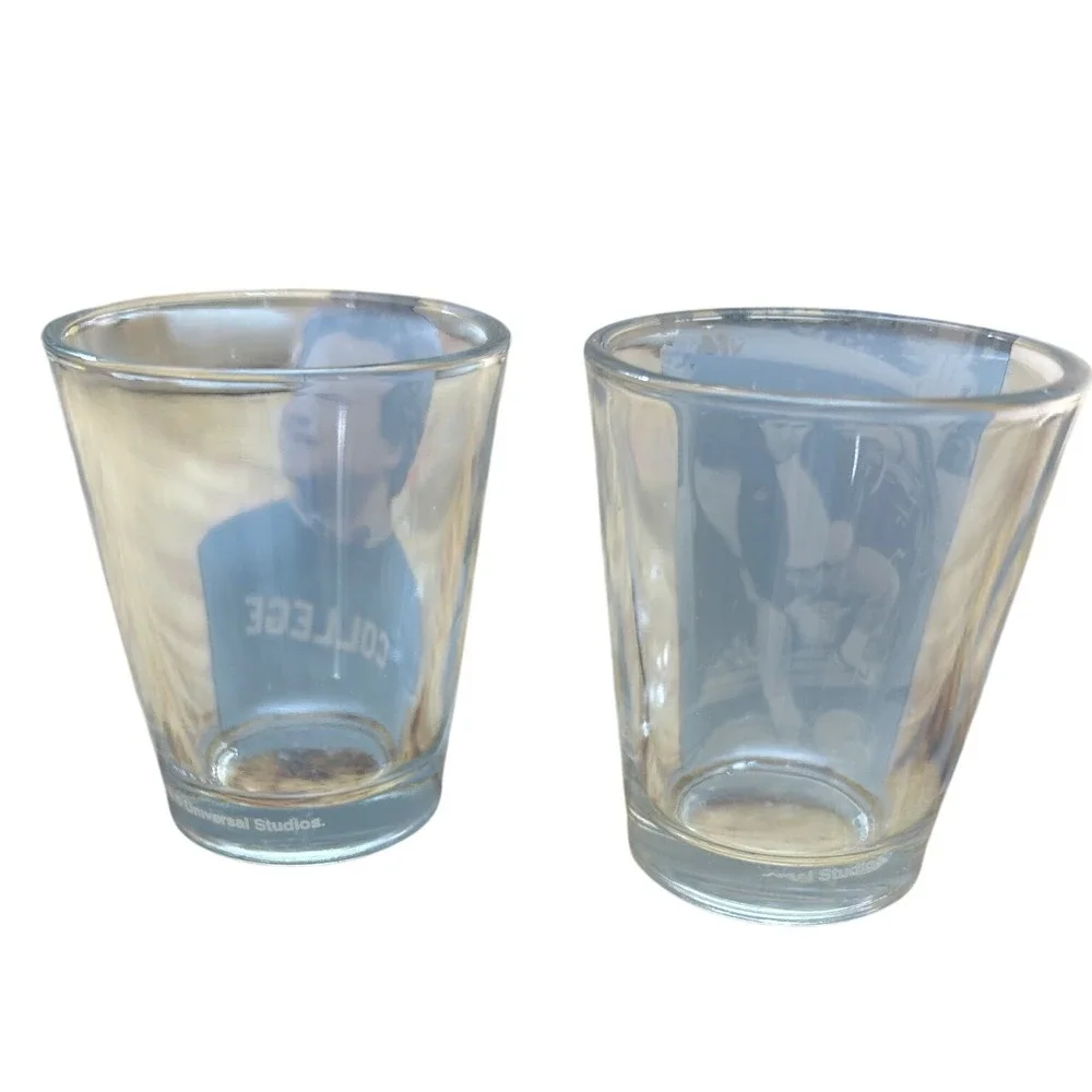 John Belushi Animal House College Shot Glasses Universal Studios Set of‎ 2